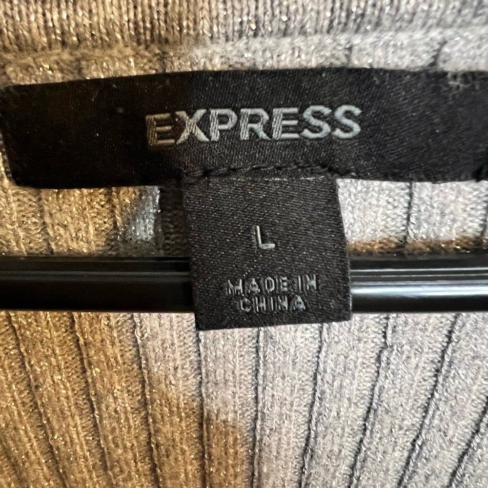 Express Metallic Ribbed Sweater - Picture 3 of 3
